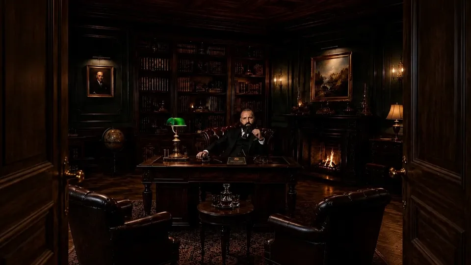 Stefan Zogom za stolom u biblioteci kluba